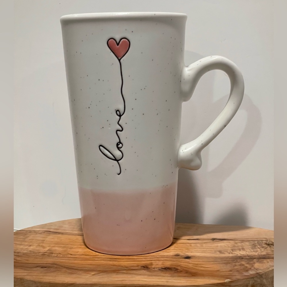 “Love” with Pink Balloon Heart Coffee Mug